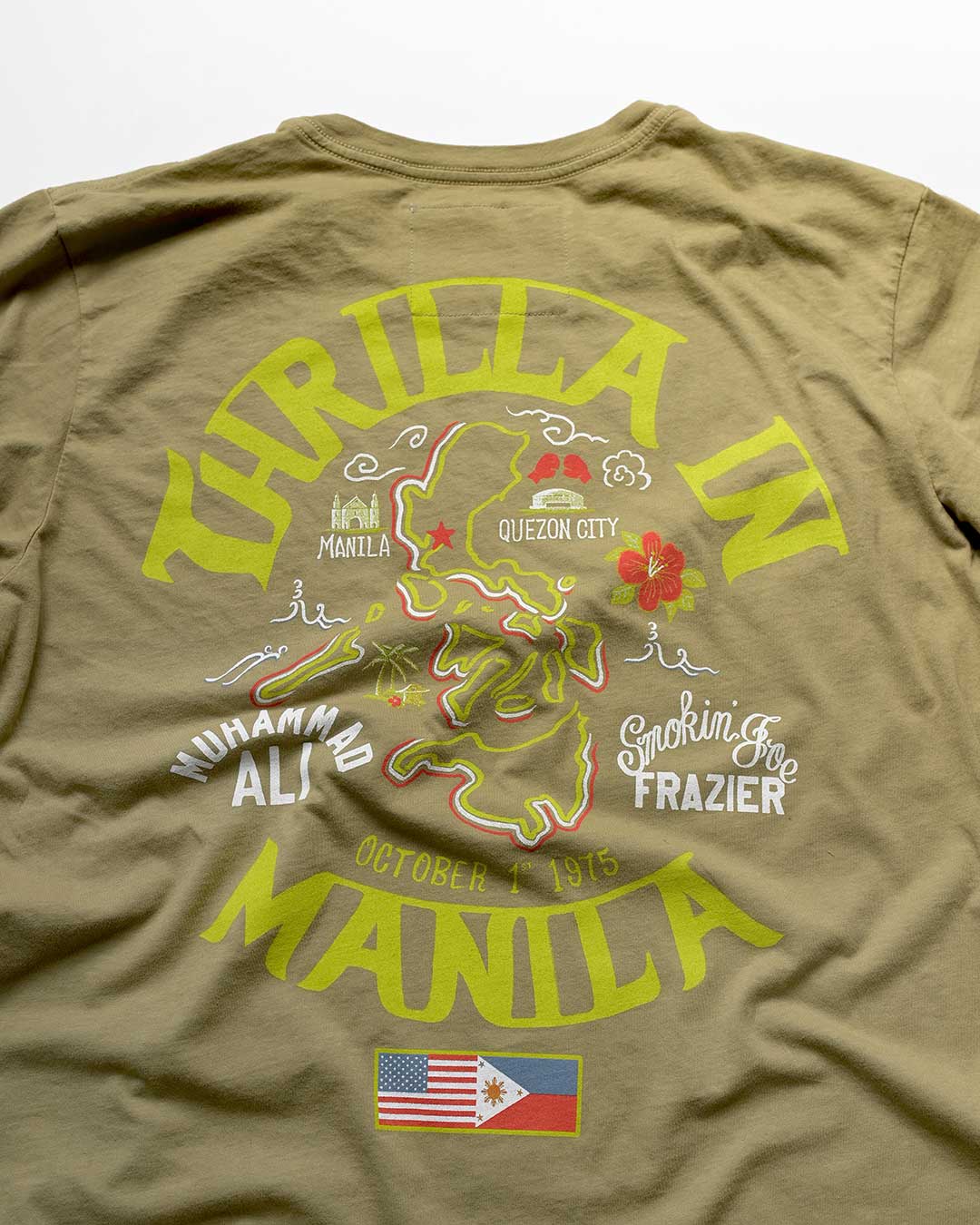 Thrilla In Manila Vintage Olive Tee