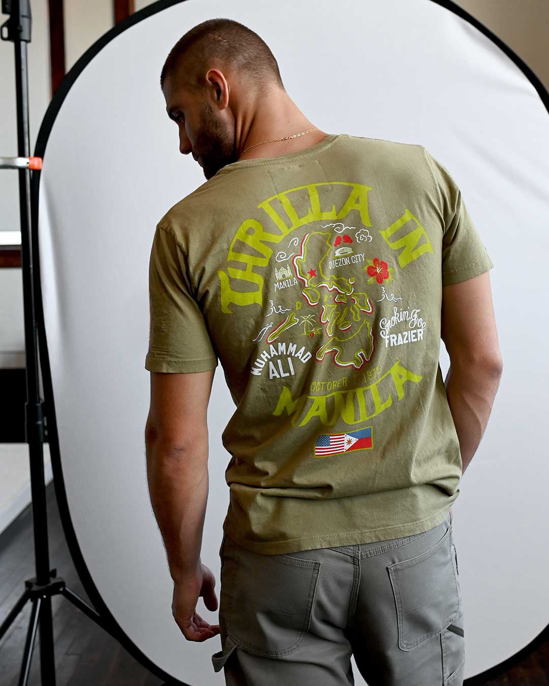 Thrilla In Manila Vintage Olive Tee