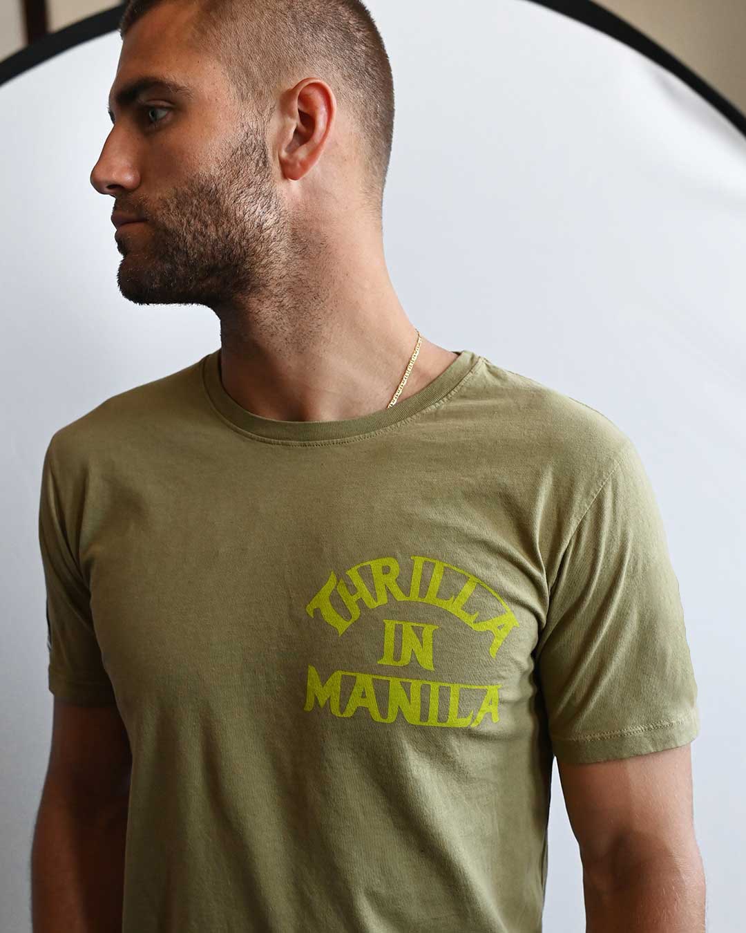 Thrilla In Manila Vintage Olive Tee