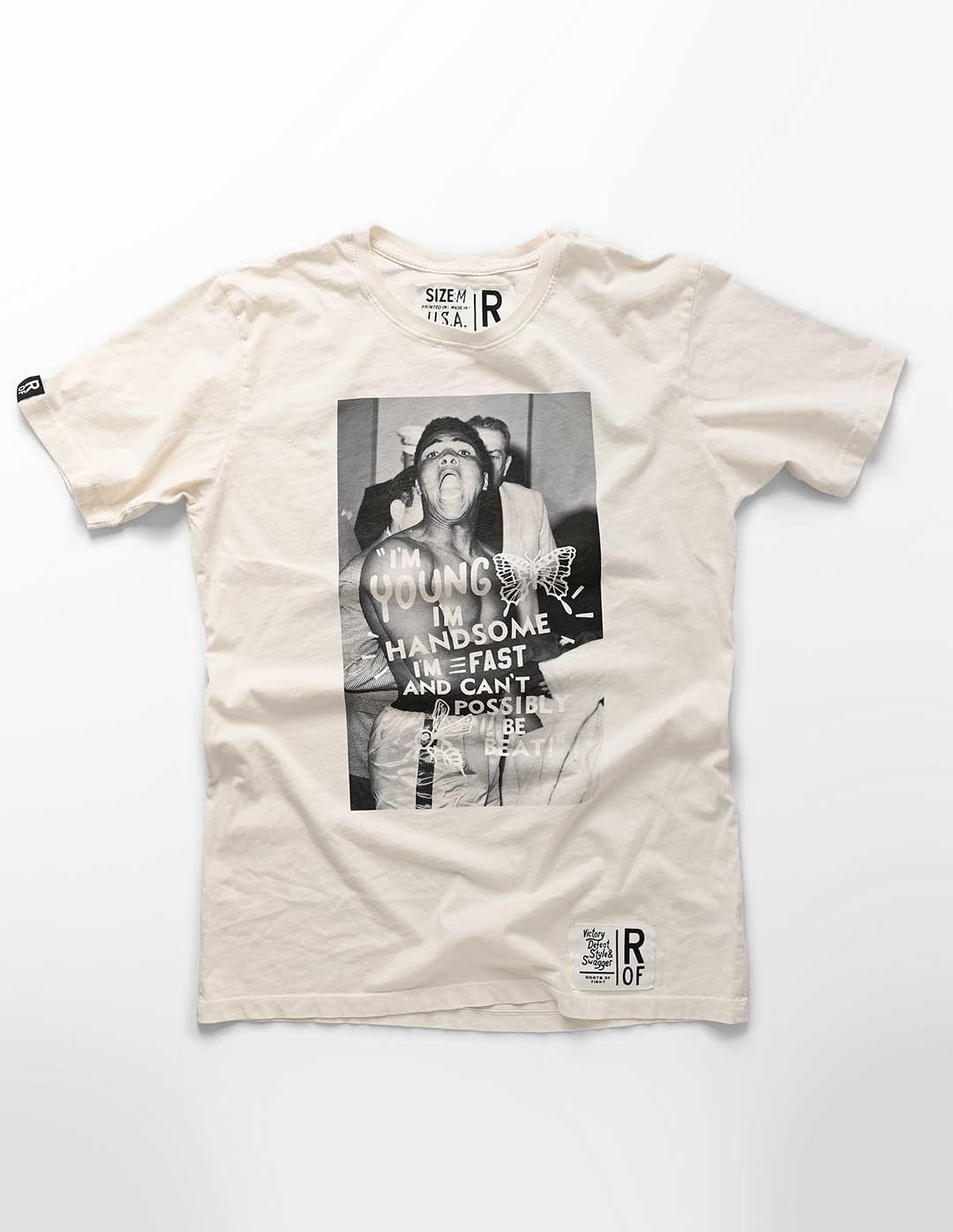 Ali Young Handsome Fast Photo White Tee - Roots of Fight