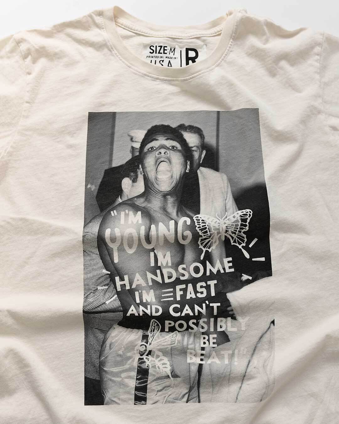 Ali Young Handsome Fast Photo White Tee - Roots of Fight