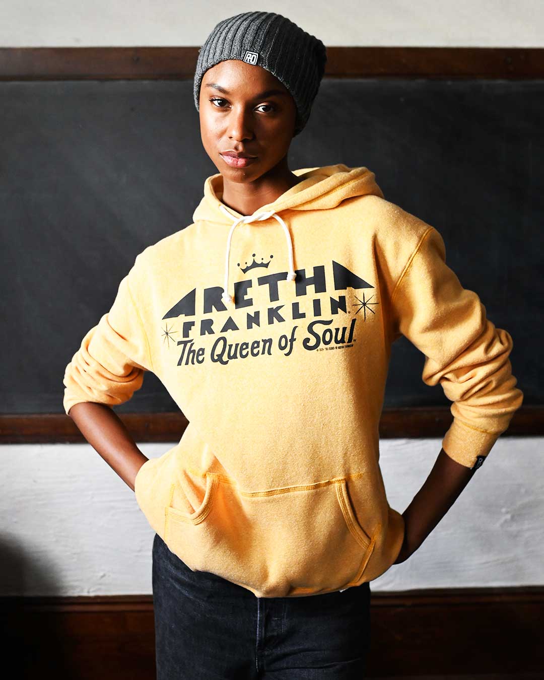 Aretha Franklin Queen of Soul Gold PO Hoody - Roots of Fight