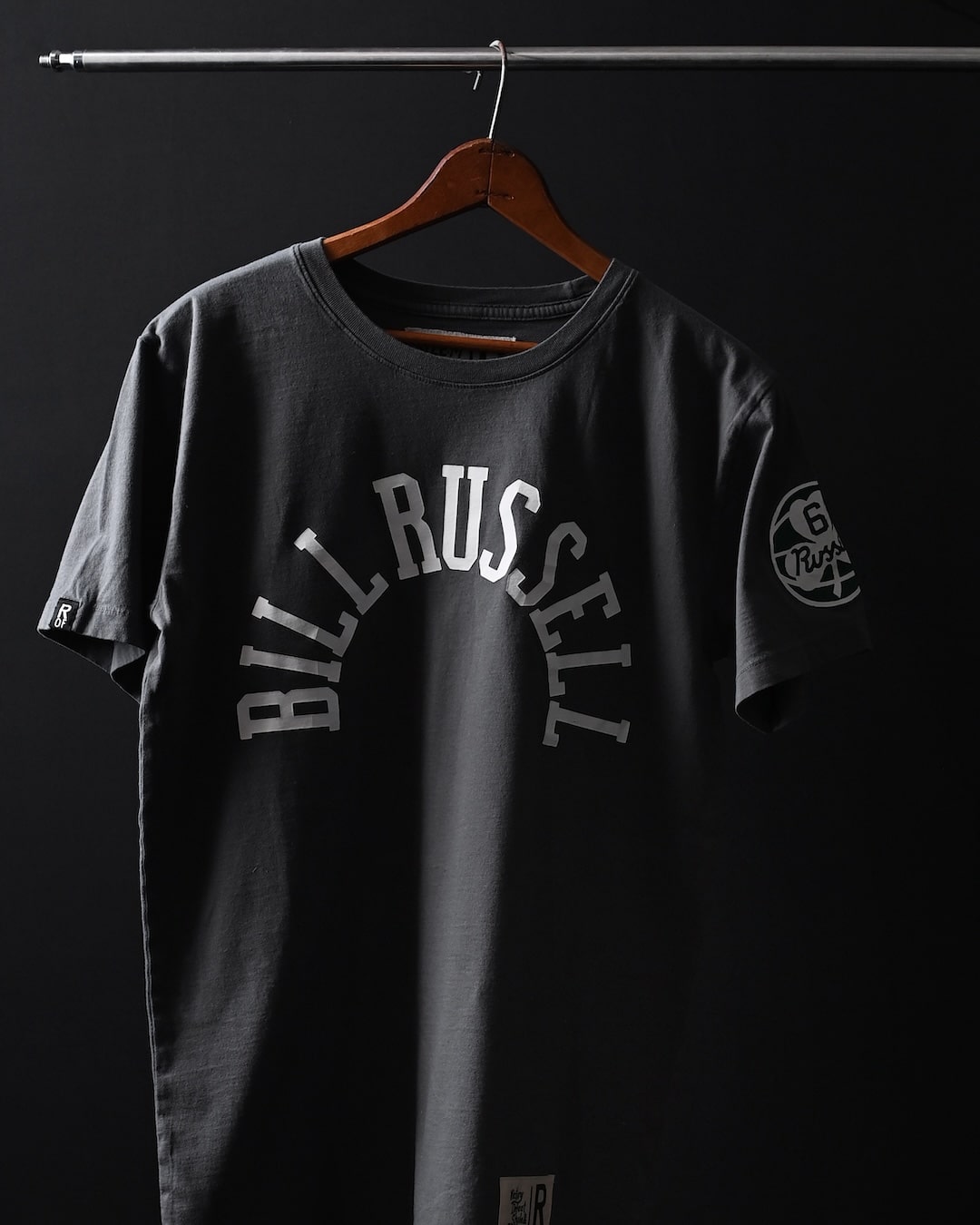 Bill Russell #6 Vintage Grey Tee - Roots of Fight