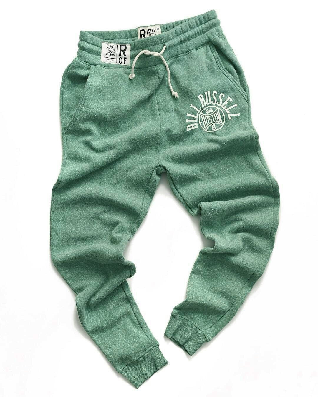 Bill Russell Boston #6 Green Sweatpants - Roots of Fight