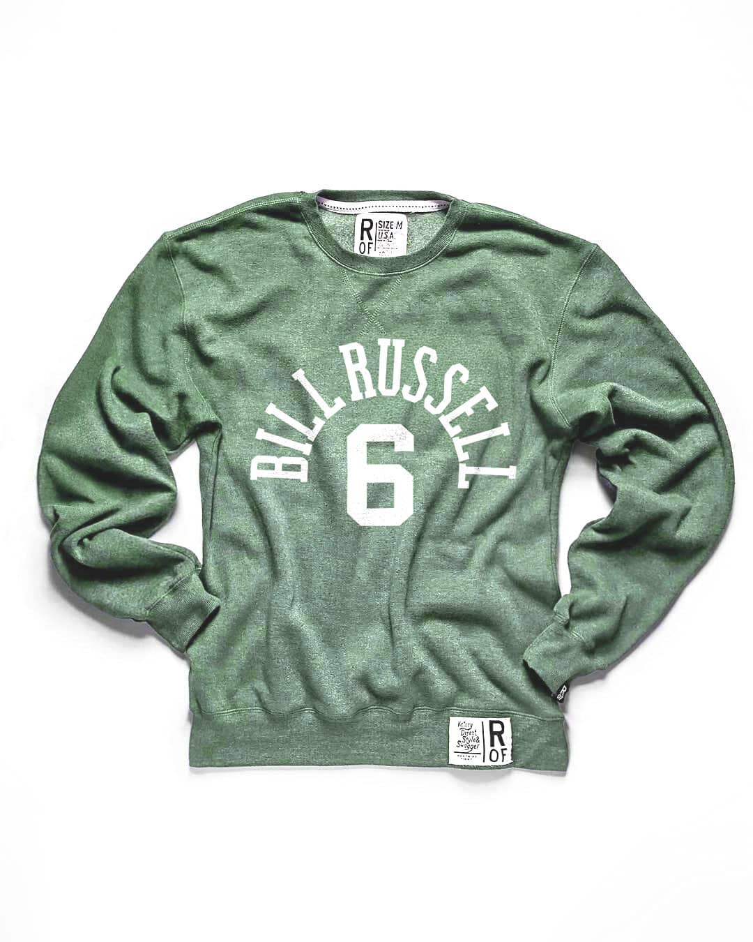 Bill Russell Boston #6 Green Sweatshirt - Roots of Fight