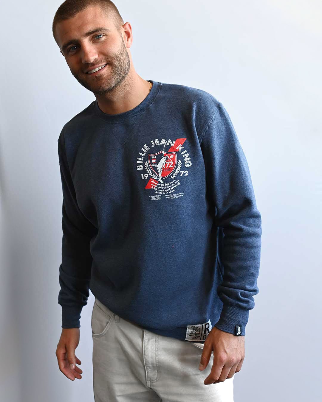 Billie Jean King Navy Sweatshirt - Roots of Fight