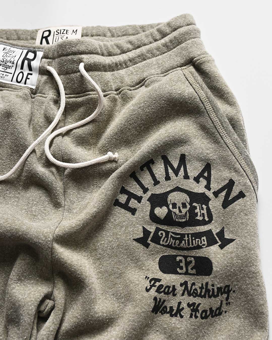 Bret Hart &#39;Fear Nothing&#39; Olive Sweatpants - Roots of Fight