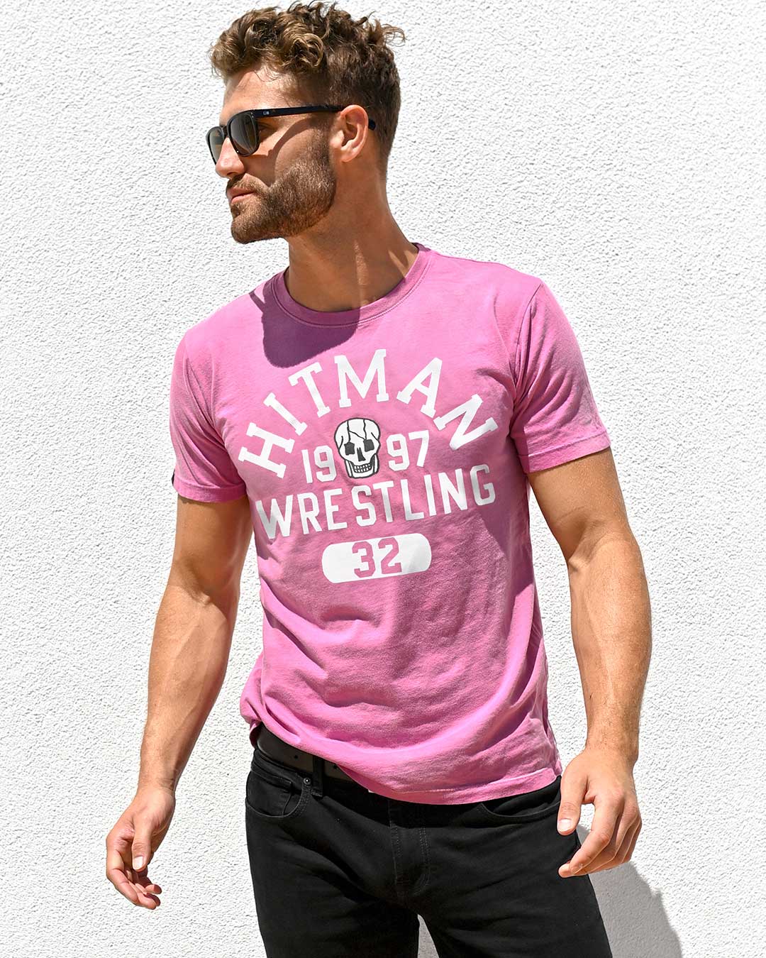 Bret Hart Hitman Wrestling '97 Pink Tee - Roots of Fight