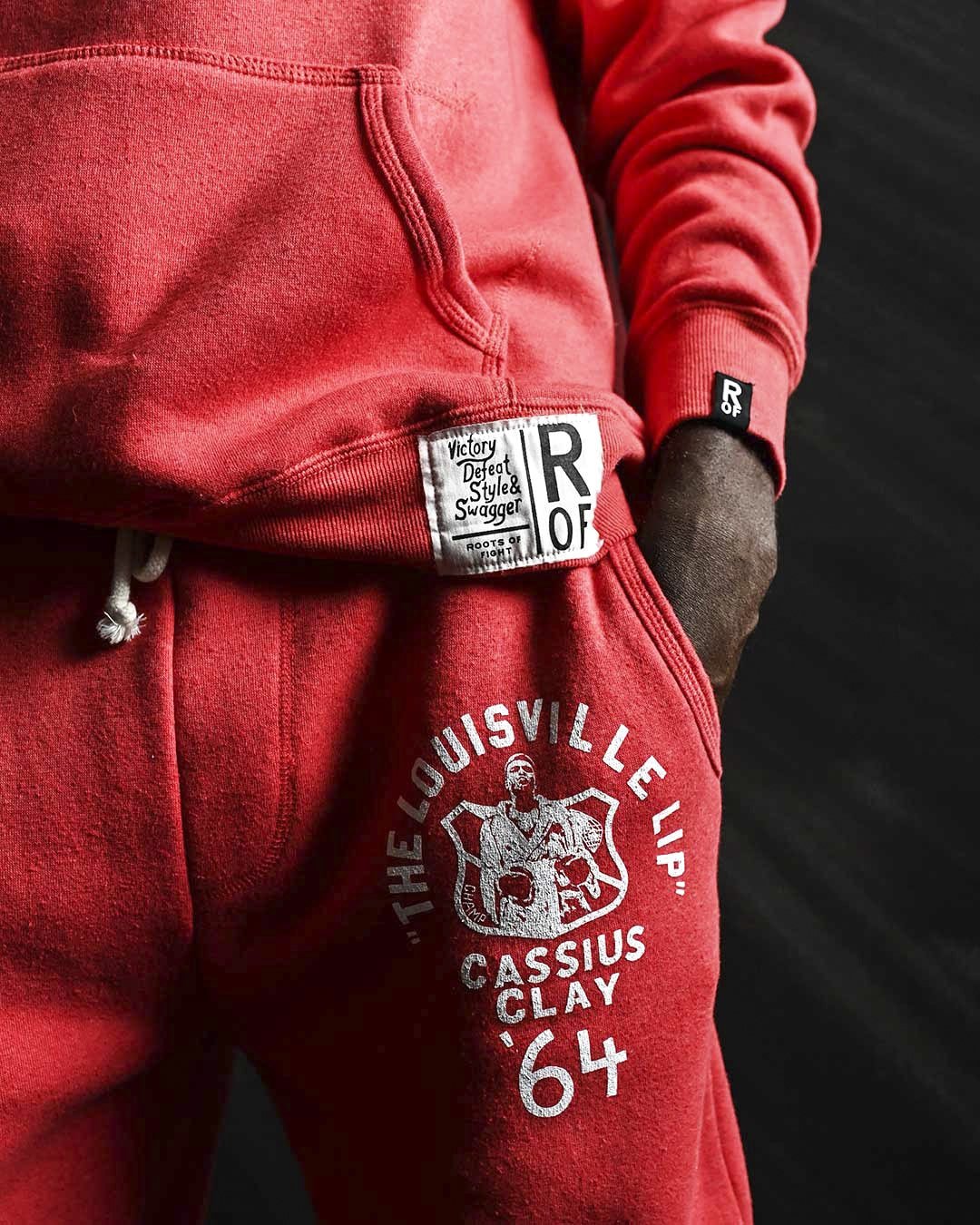 Cassius Clay Louisville LIP Red Sweatpants - Roots of Fight