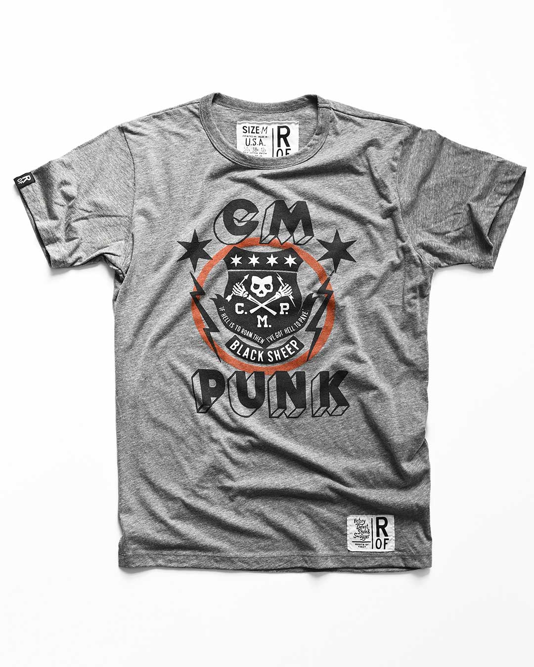 CM Punk &#39;Black Sheep&#39; Grey Tee - Roots of Fight