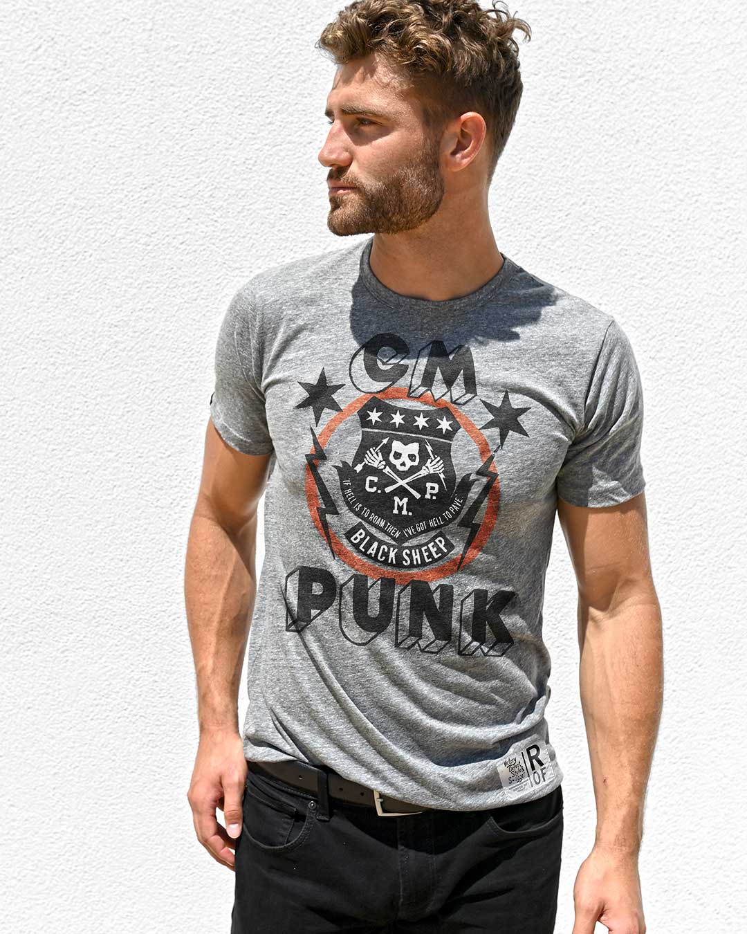 CM Punk &#39;Black Sheep&#39; Grey Tee - Roots of Fight