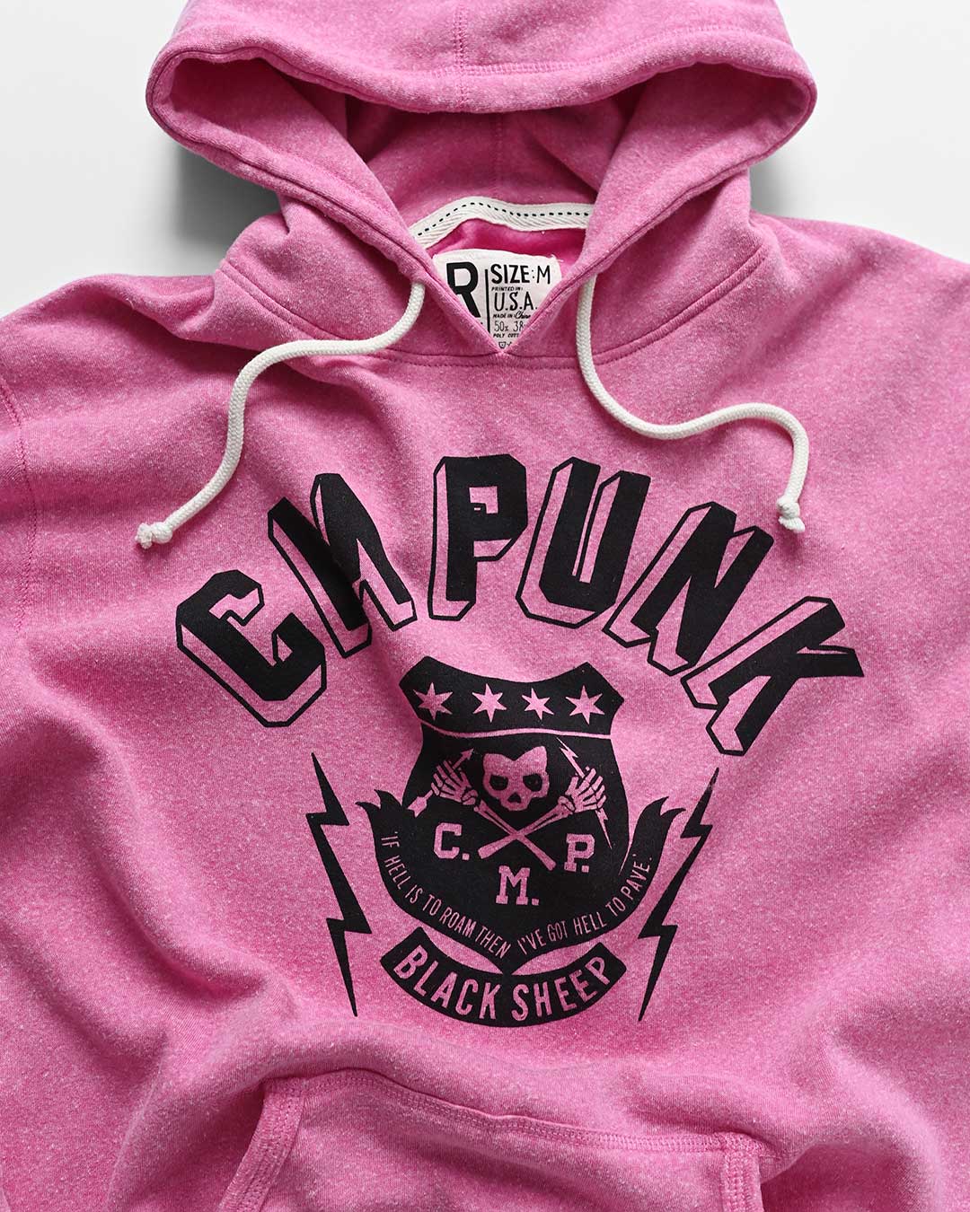 CM Punk &#39;Black Sheep&#39; Pink PO Hoody - Roots of Fight