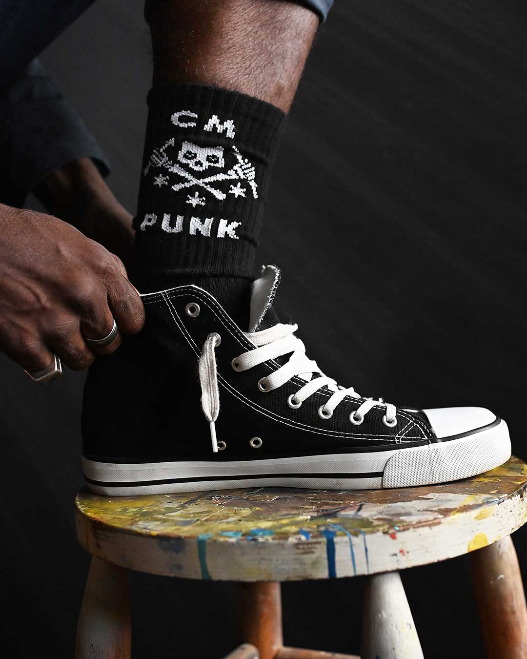 CM Punk Skull Black Socks - Roots of Fight