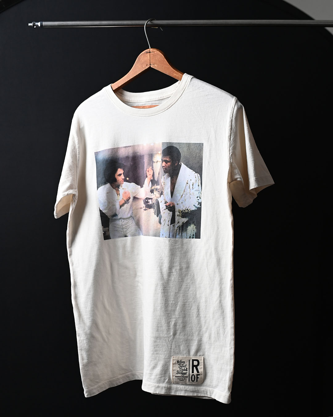 Elvis &amp; Ali Stand Off Photo White Tee - Roots of Fight