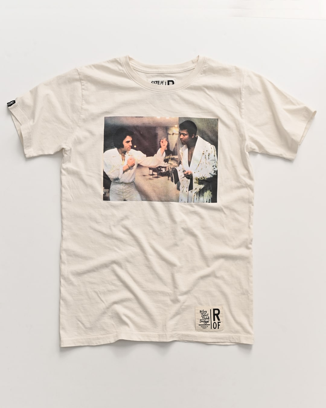 Elvis &amp; Ali Stand Off Photo White Tee - Roots of Fight