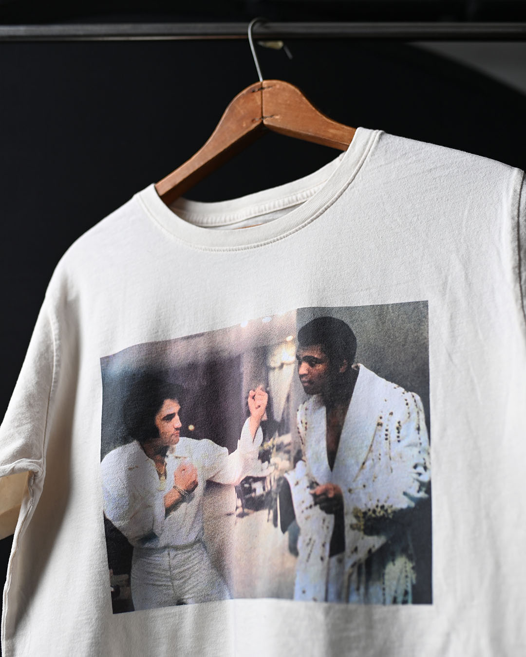 Elvis &amp; Ali Stand Off Photo White Tee - Roots of Fight