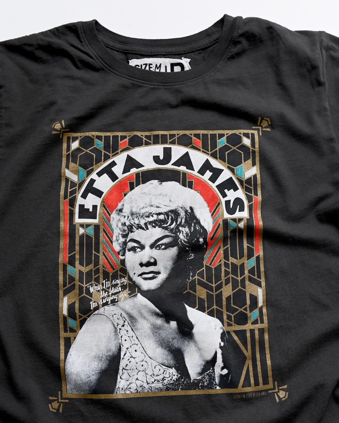 Etta James Portrait Photo Black Tee - Roots of Fight