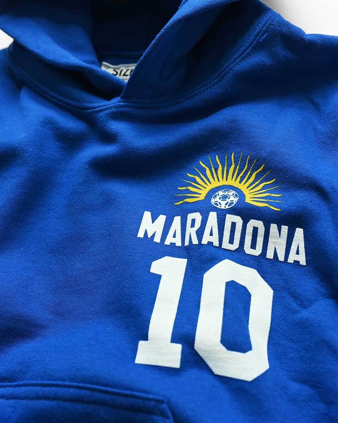 Maradona #10 Blue Kid&#39;s PO Hoody - Roots of Fight