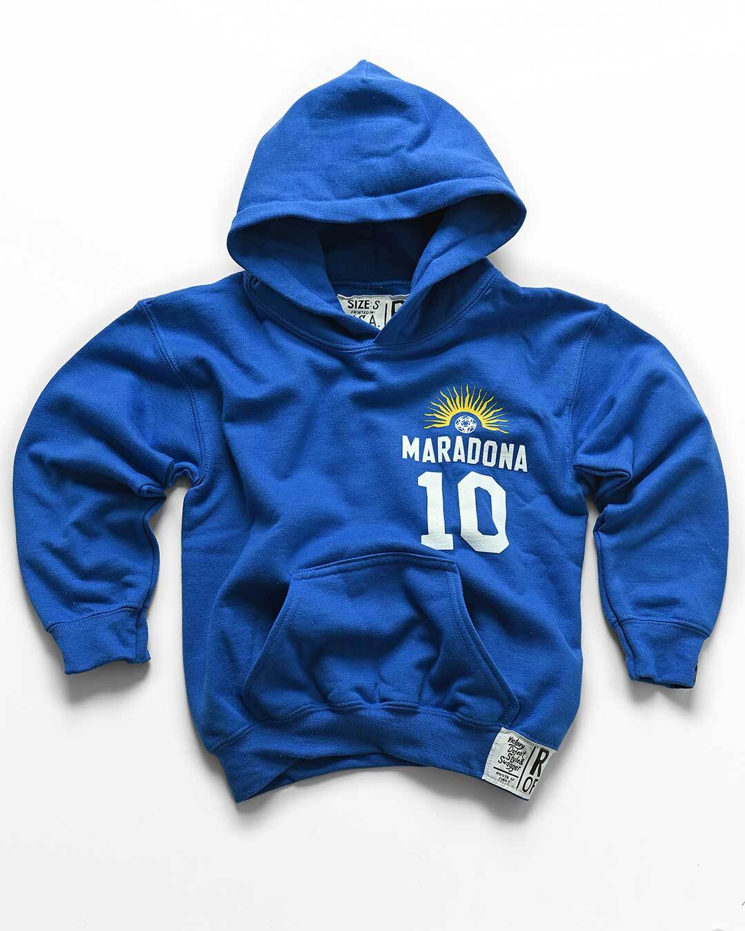 Maradona #10 Blue Kid&#39;s PO Hoody - Roots of Fight