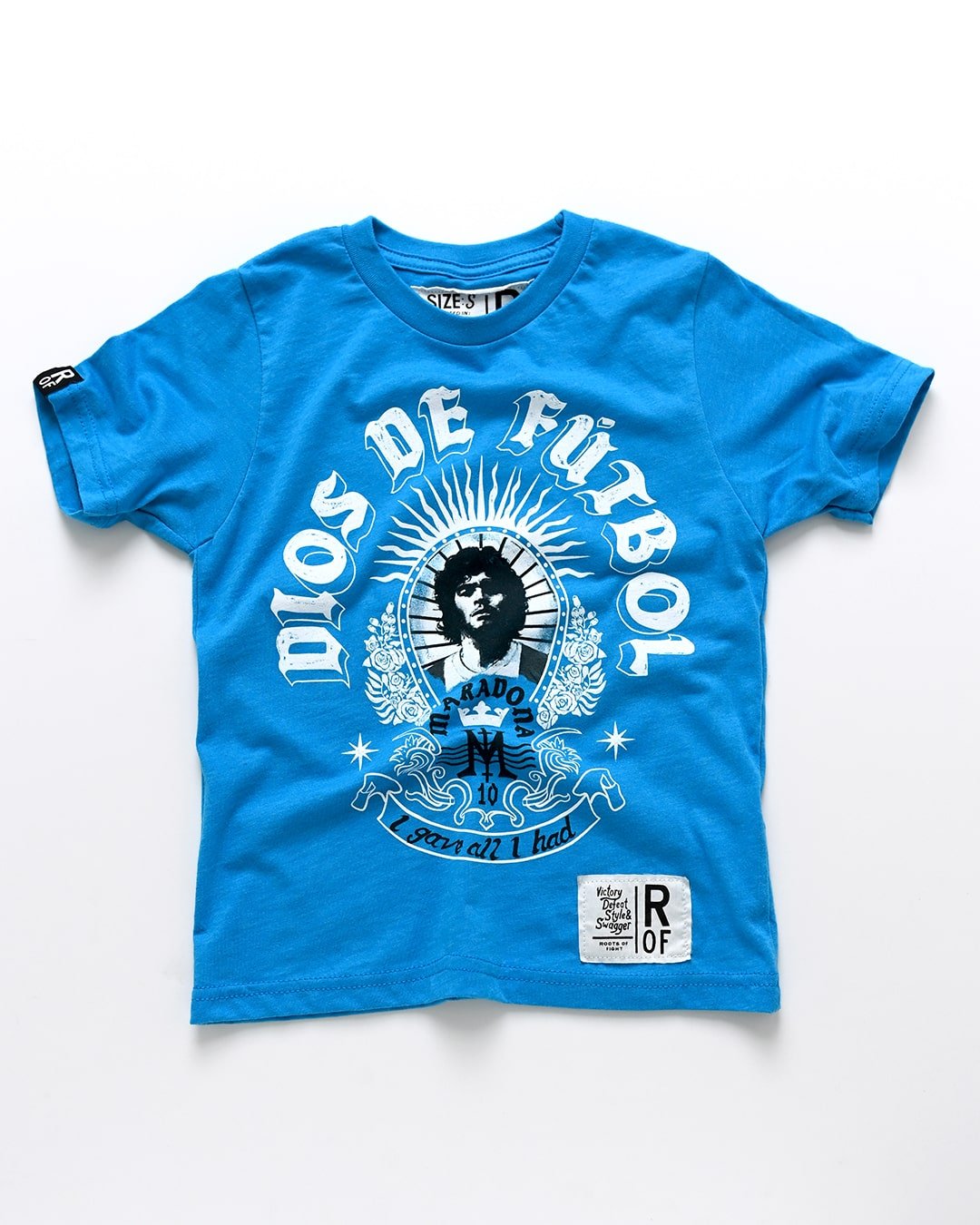 Maradona Dios De Futbol Blue Kid&#39;s Tee - Roots of Fight