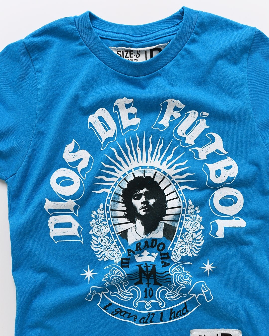 Maradona Dios De Futbol Blue Kid&#39;s Tee - Roots of Fight