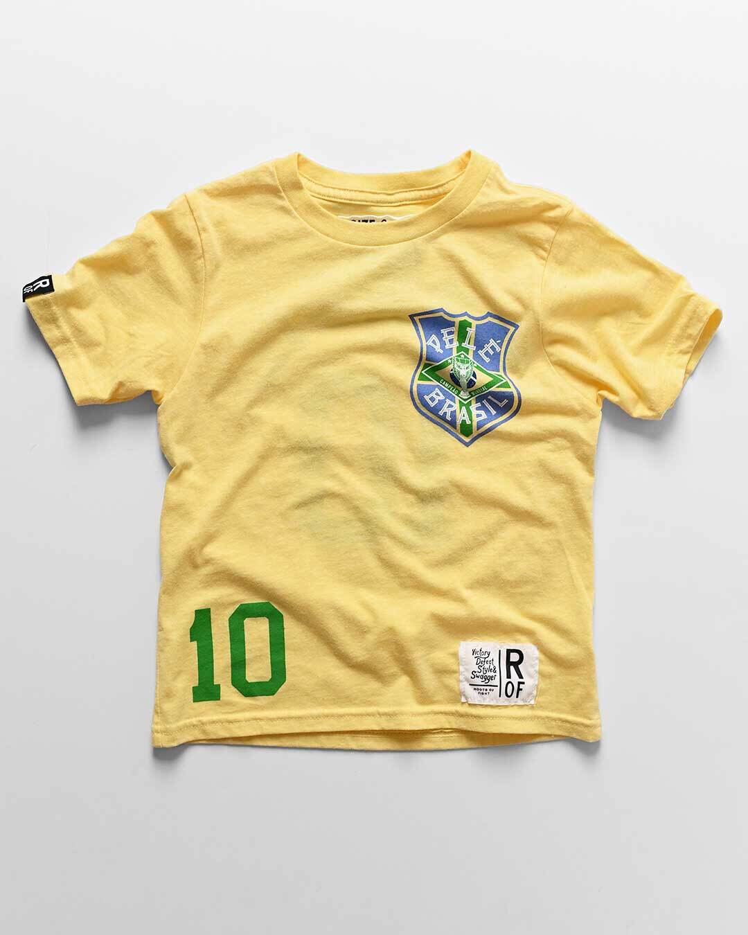 Pelé #10 Brasil Gold Kid&#39;s Tee - Roots of Fight