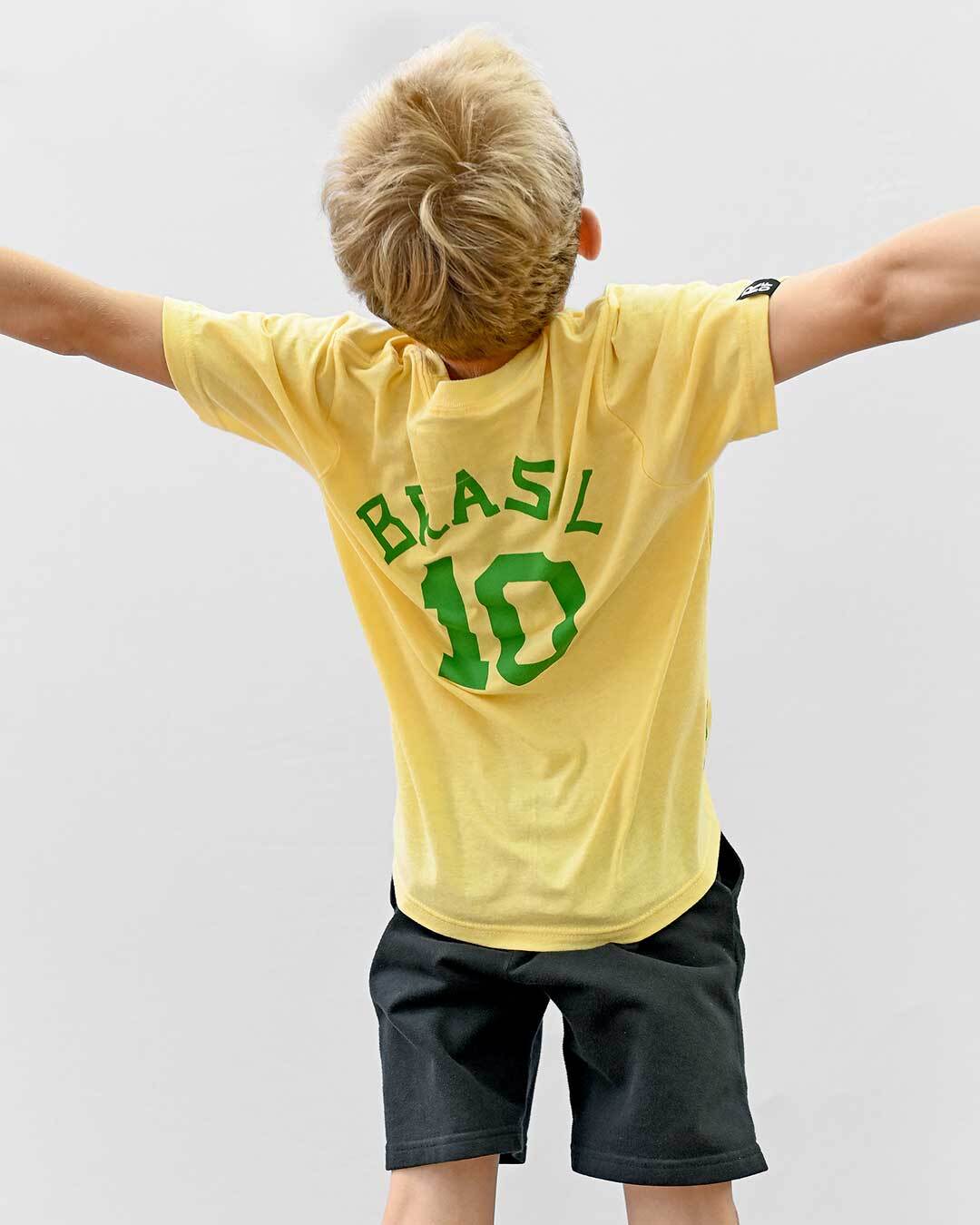 Pelé #10 Brasil Gold Kid&#39;s Tee - Roots of Fight