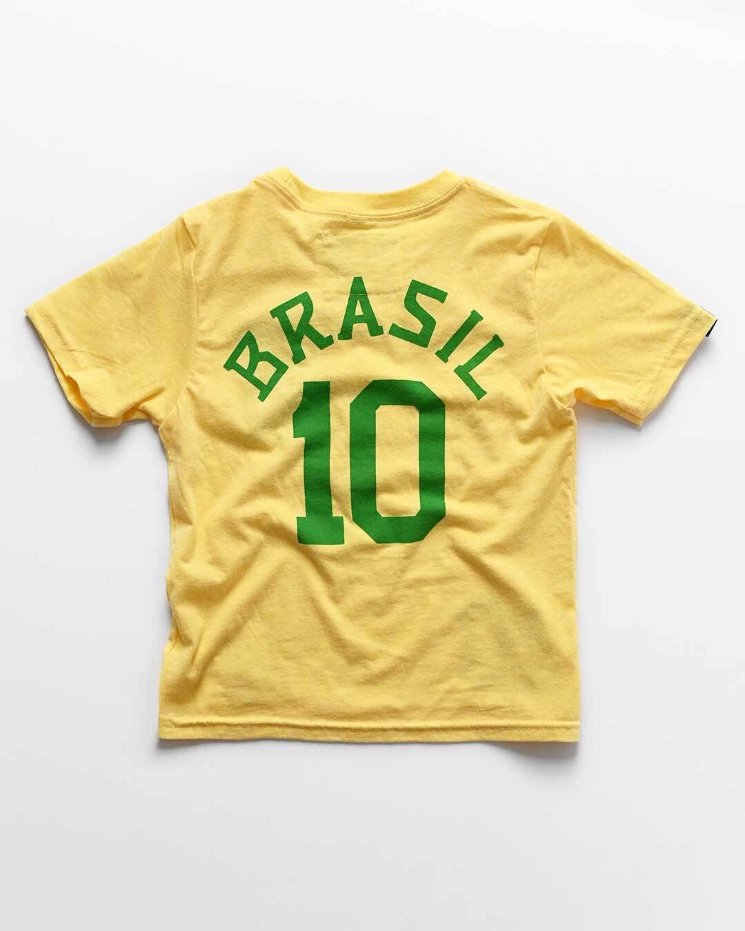 Pelé #10 Brasil Gold Kid&#39;s Tee - Roots of Fight