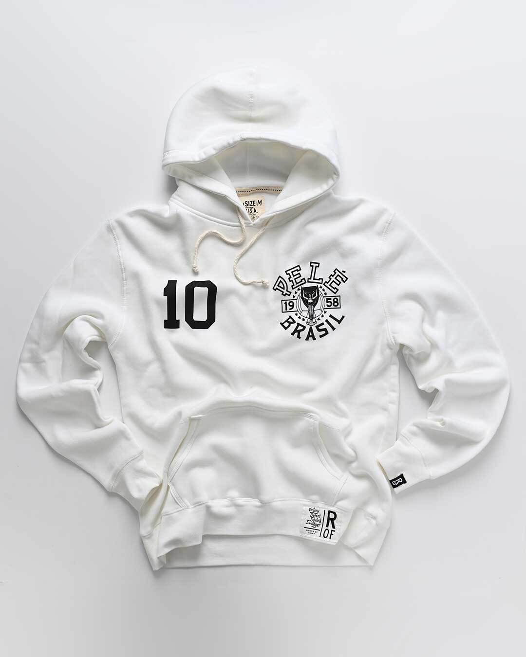 Pelé #10 Brasil White PO Hoody - Roots of Fight