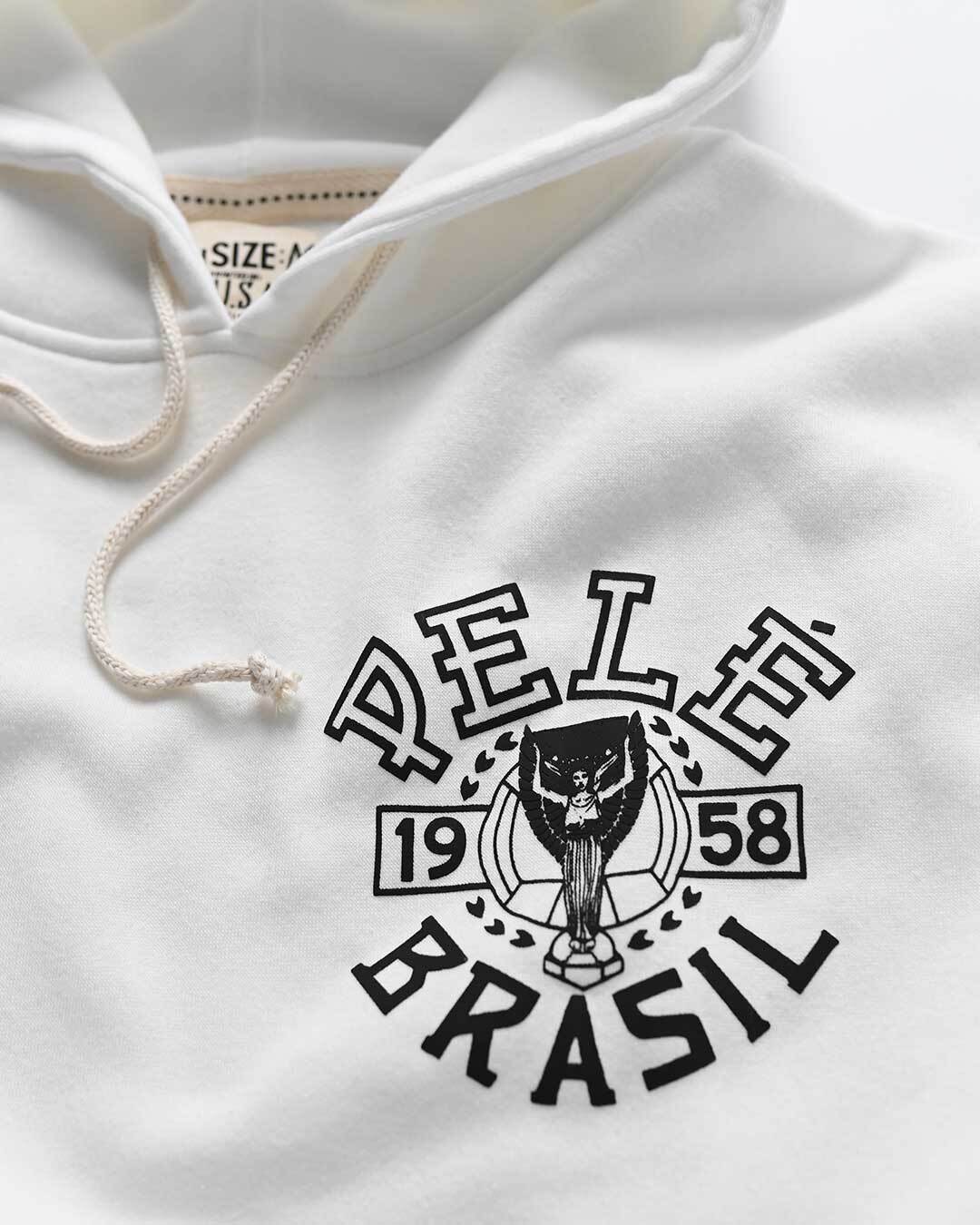 Pelé #10 Brasil White PO Hoody - Roots of Fight