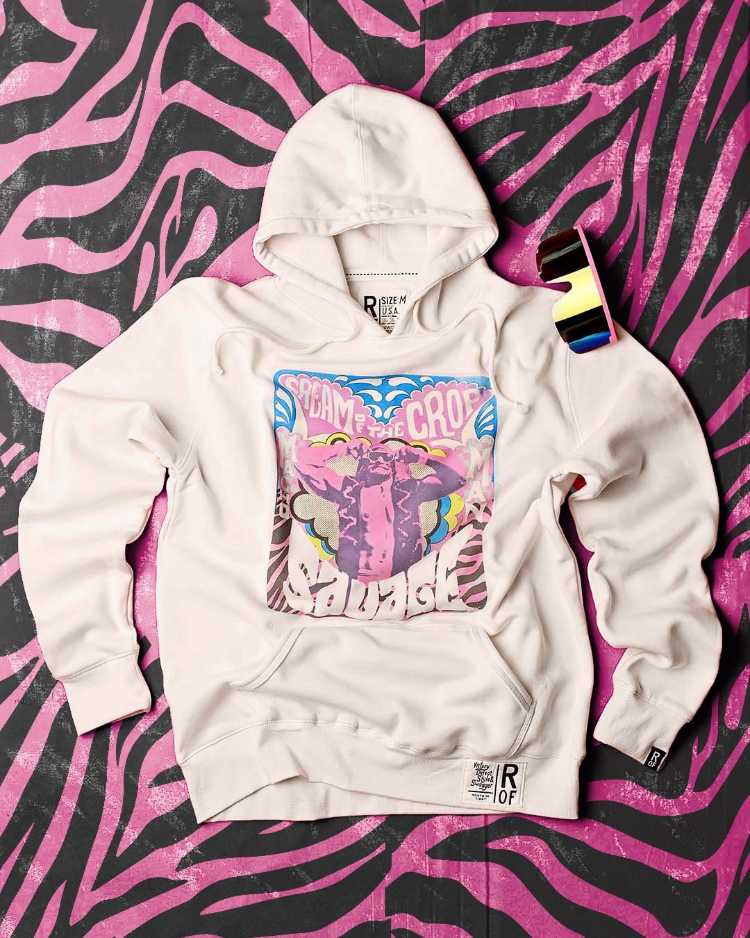 Randy Savage Retro Photo White PO Hoody - Roots of Fight