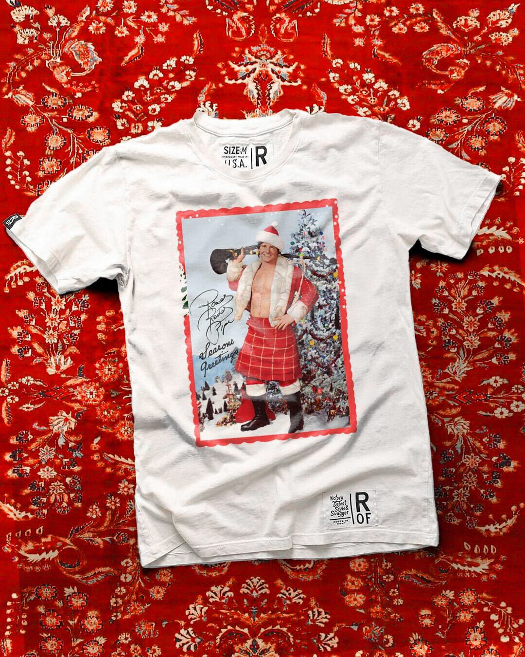 Rowdy Roddy Piper Holiday White Tee - Roots of Fight