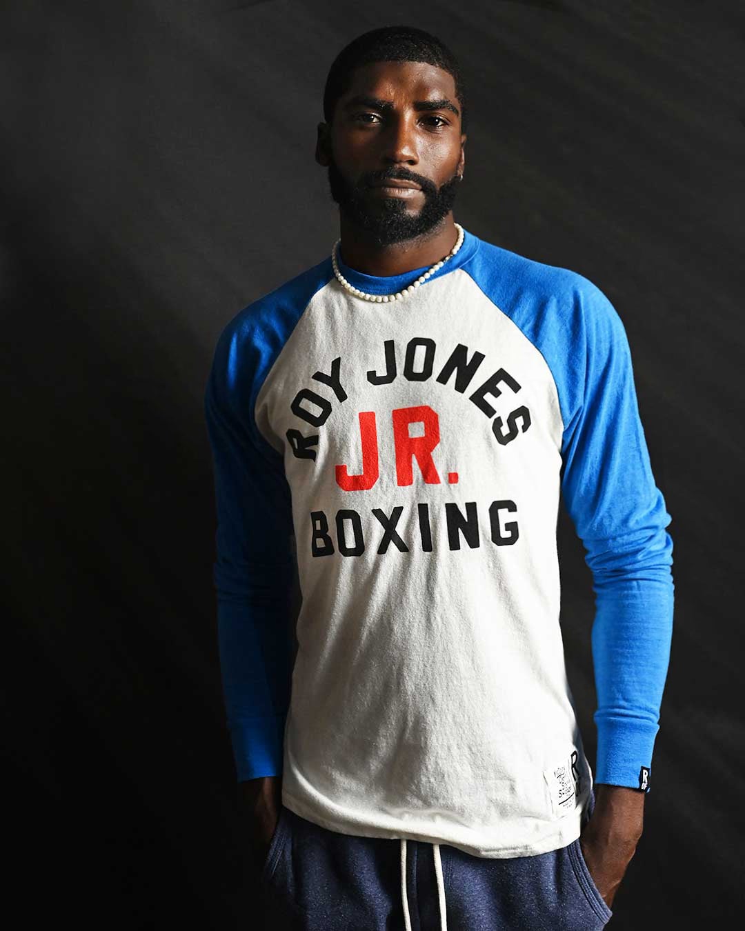 Roy Jones Jr. Boxing Blue Raglan - Roots of Fight