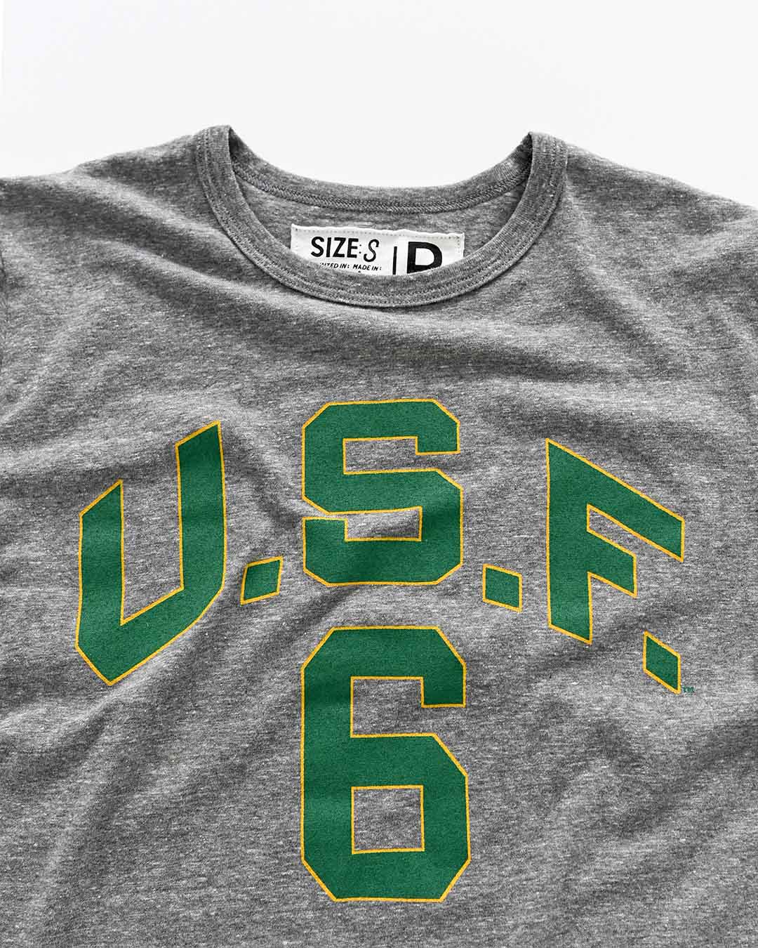 USF - Bill Russell #6 Grey Tee - Roots of Fight