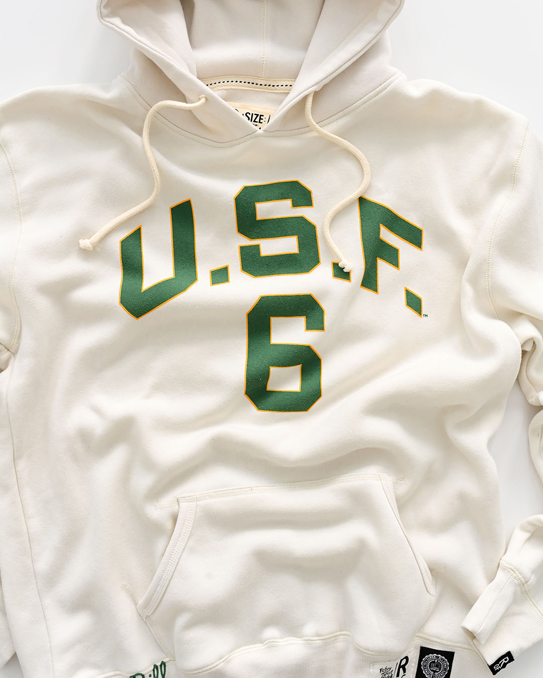 USF - Bill Russell #6 White PO Hoody - Roots of Fight