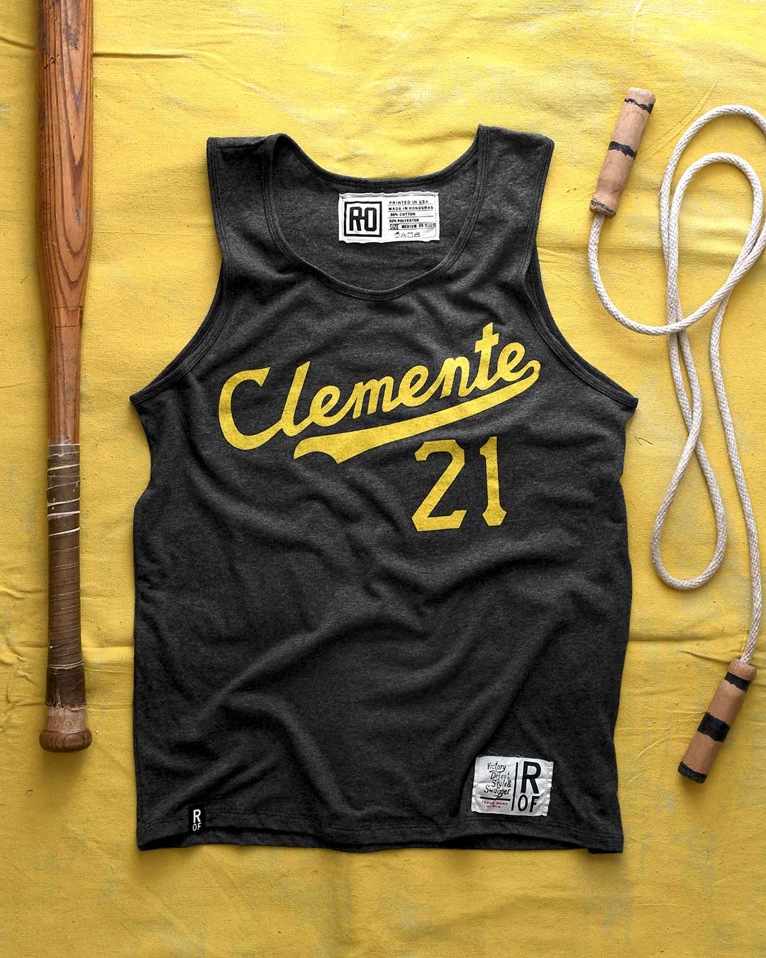 Clemente #21 Black Tank 2XL / Heather Black
