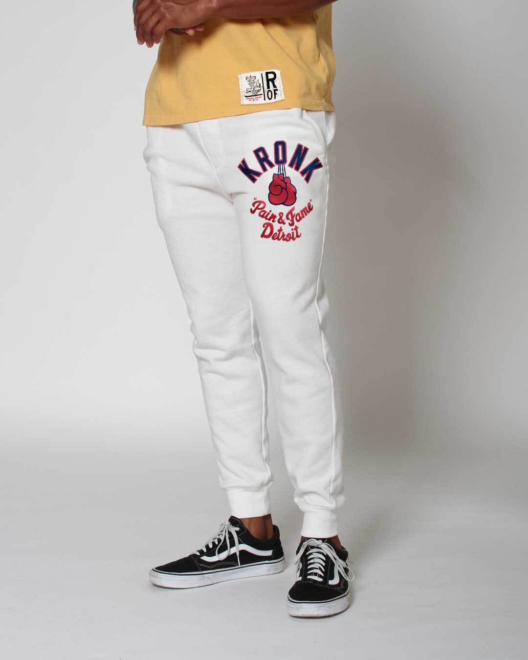 Kronk 'Pain & Fame' Ivory Sweatpants - Roots of Fight Canada