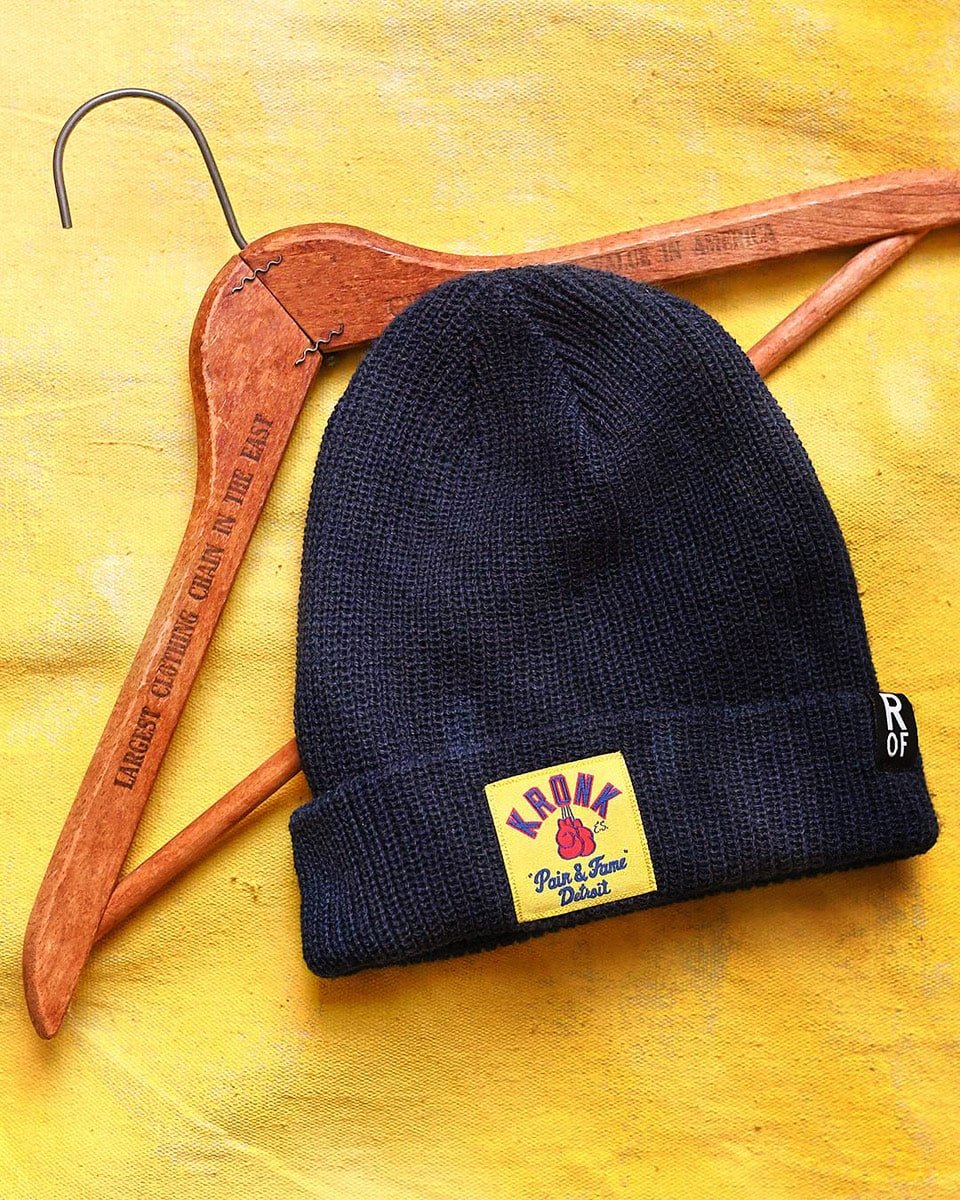 Kronk Pain &amp; Fame Navy Beanie - Roots of Fight